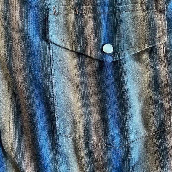 Roper Western Pearl Snap Shirt Mens Stripe Cowboy Long Sleeve Big & Tall‎ - Picture 5 of 10